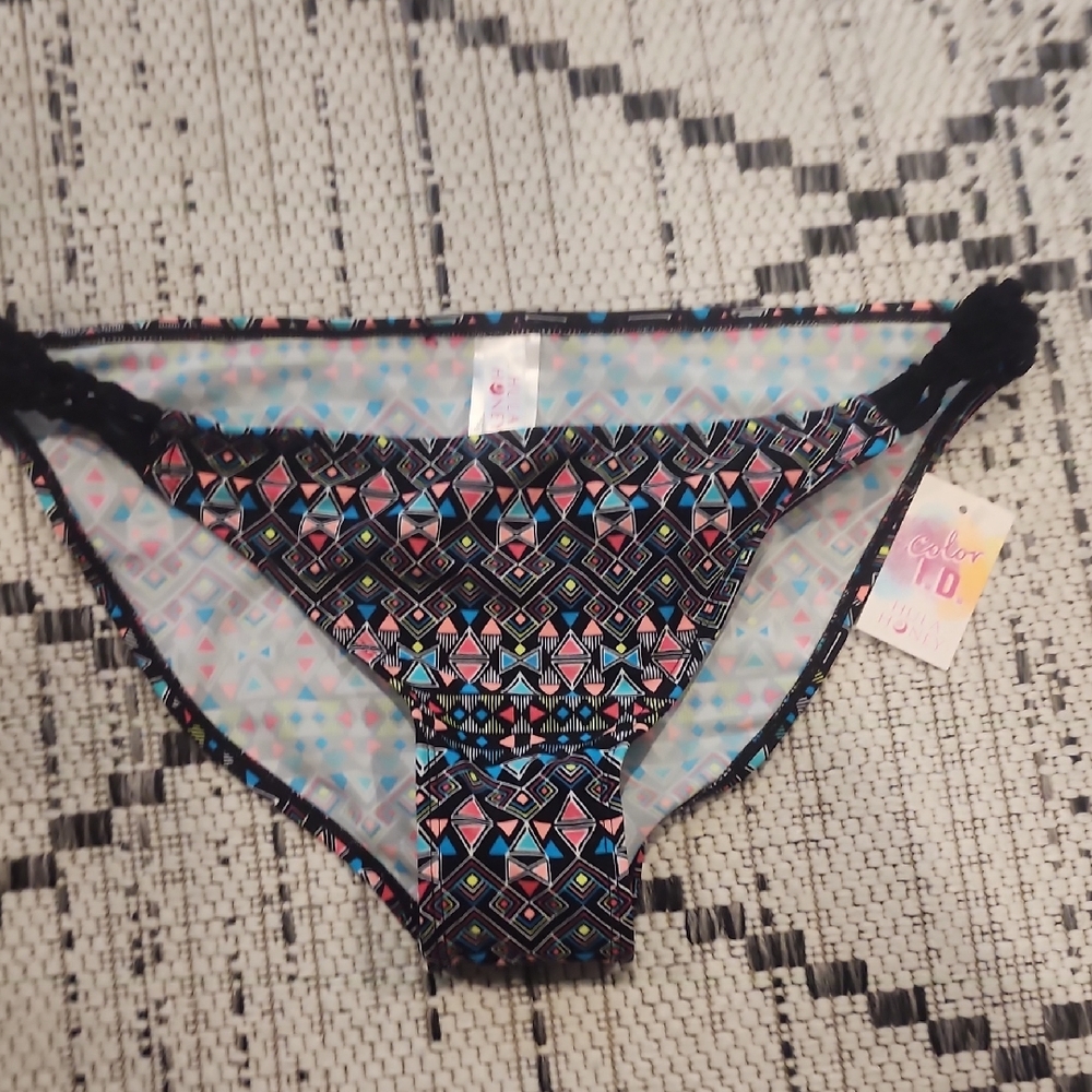 Hula Honey Multicolor Geometric Swim Bottoms